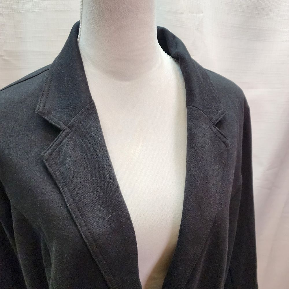 Cavalini Outerwear Black Button Closure Soft Shell Blazer Size 2X - Picture 5 of 11